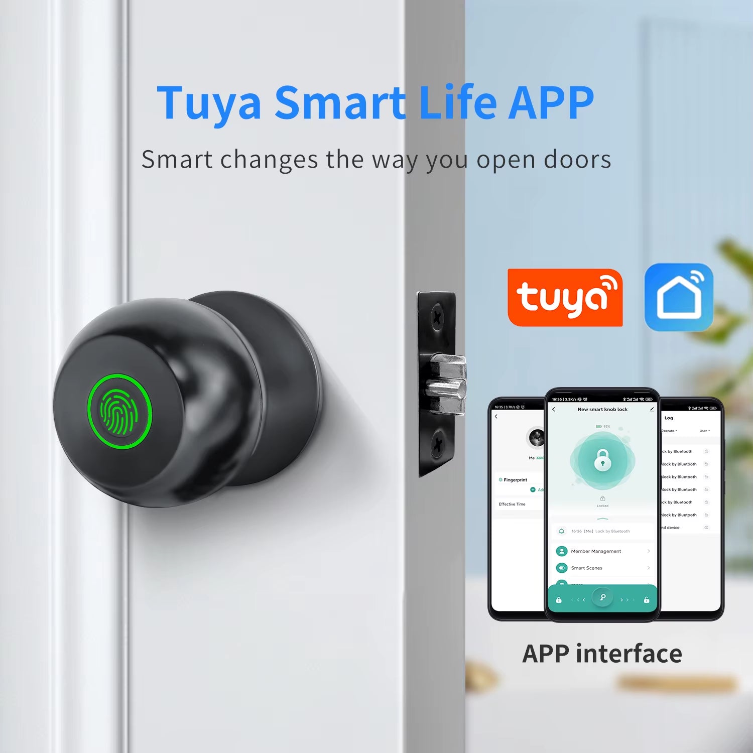 Revolutionary Smart Lock with Bluetooth Connectivity - Fingerprint and Key Unlock for Ultimate Home Security