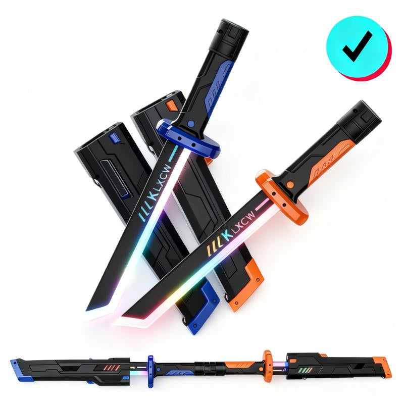 Exciting Colorful Light-Up Sword Toy Set with LED Effects - Perfect for Imaginative Play, Ages 3+, Includes Box and Battery-Powered Features