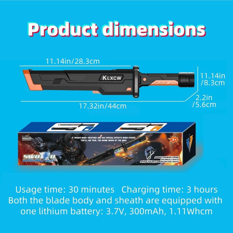 Exciting Colorful Light-Up Sword Toy Set with LED Effects - Perfect for Imaginative Play, Ages 3+, Includes Box and Battery-Powered Features