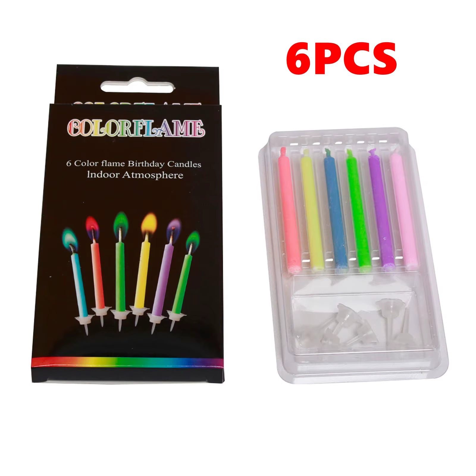 Brighten Your Celebrations with 36-6PCS Colorful Birthday and Christmas Candles - Eco-Friendly with Vibrant Flames!