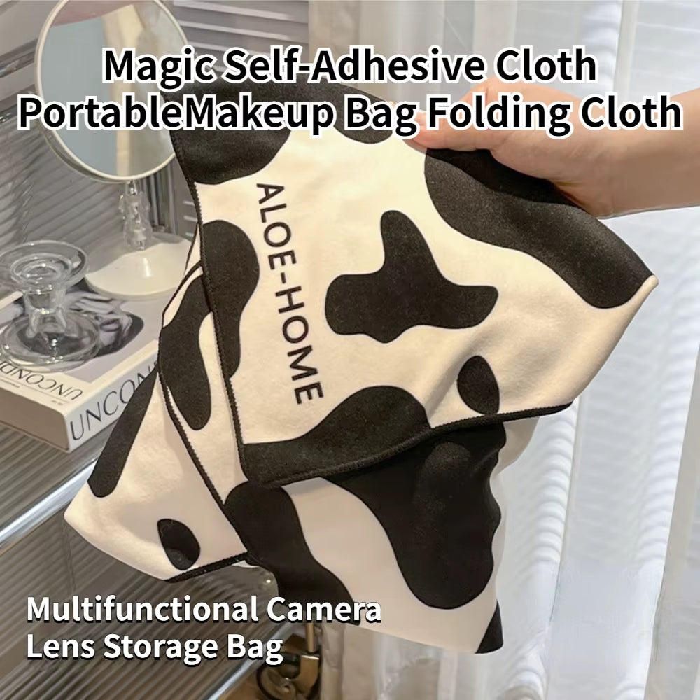 Ultimate Magic Self-Adhesive Cloth Makeup Bag - Portable & Multifunctional Camera Lens Storage Solution