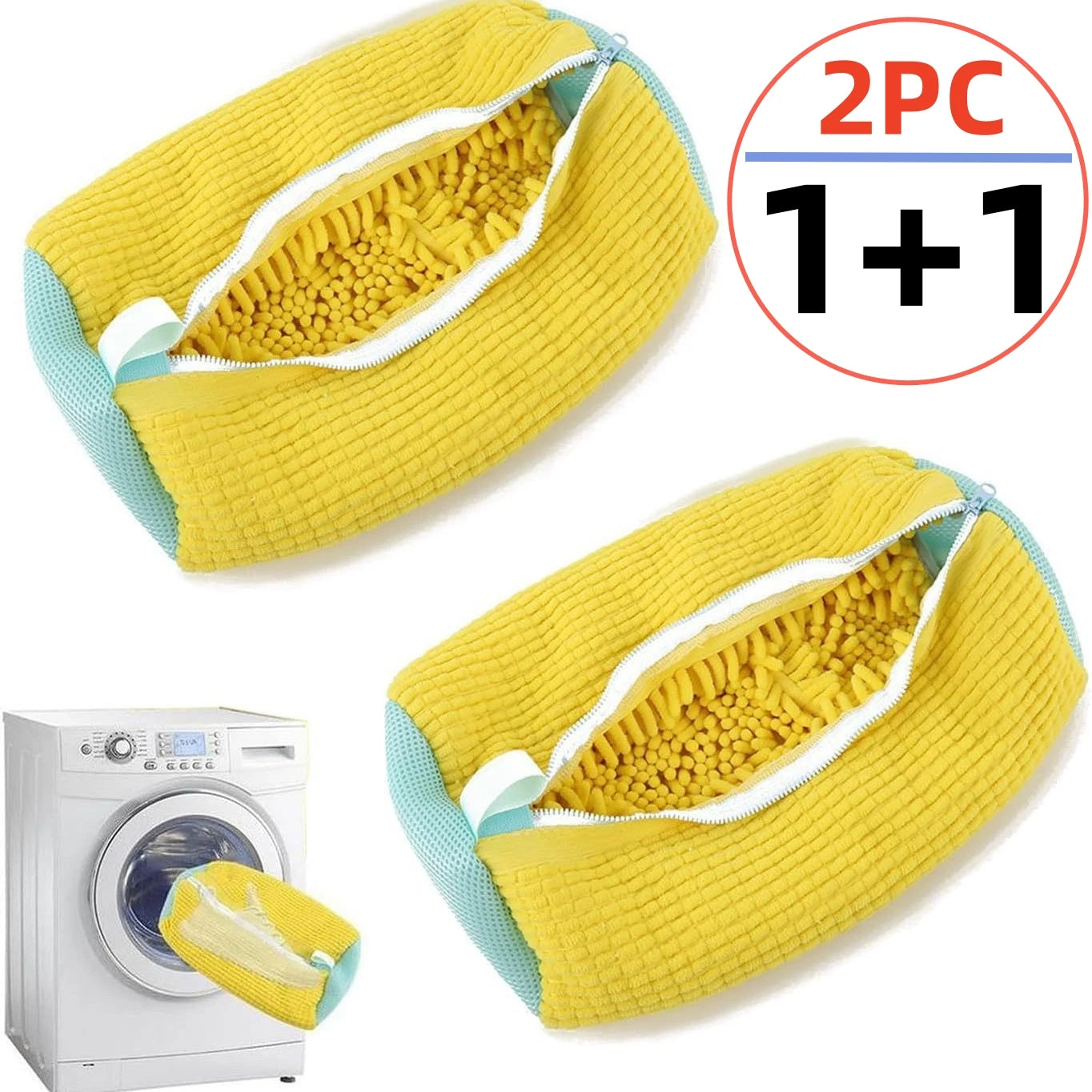 Effortless Shoe Care: 1/2PCS Cotton Mesh Laundry Bag for Easy Washing and Storage